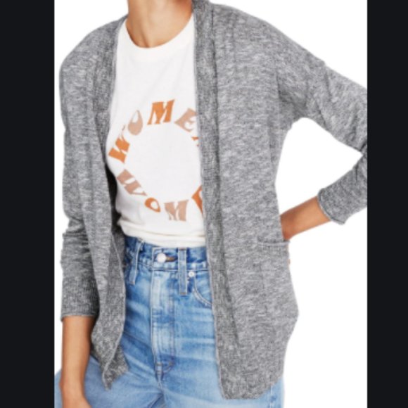 MADEWELL Marled Grey Grandfather Cardigan Sz S - Picture 1 of 6